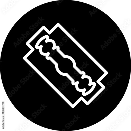 Shaving Blade Line White Circle Black Icon Design