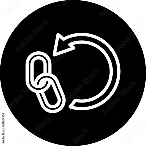 Backlinks Line White Circle Black Icon Design