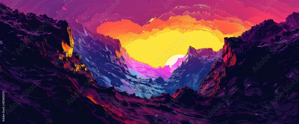 Abstract Canyon With Vibrant Colors, Background