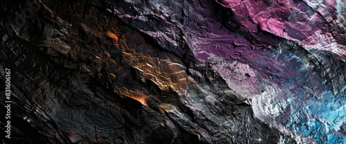 Wallpaper Mural Abstract Coastal Cliffs With Jagged, Colorful Edges, Background Torontodigital.ca