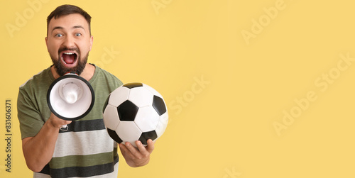 Happy man with soccer ball ...