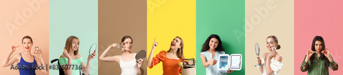 Group of young women with m...