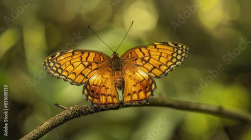 Golden butterfly Euphydryas aurinia photo