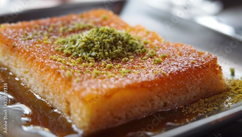 Dessert Bliss: The Perfect Moment with Kanafeh on Your Plate