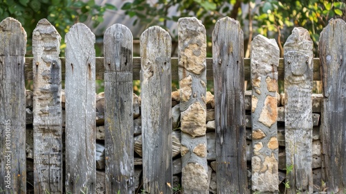 Background Stone Rustic stone fence with ample space for text or promotional content.