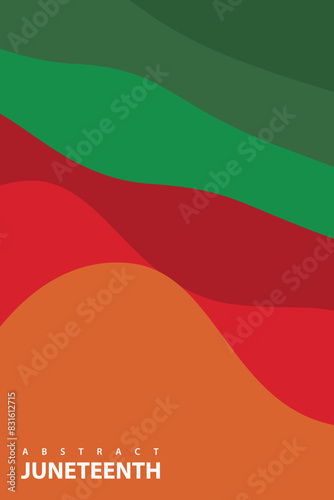 Abstract background design with Juneteenth theme, with wavy patterns.