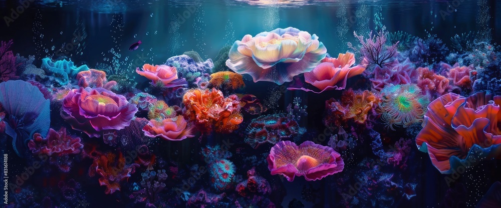 Fototapeta premium Abstract Underwater Coral Garden, Background