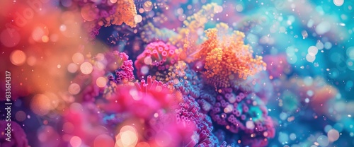 Abstract Underwater World With Colorful Coral Shapes, Background © NeuroPix