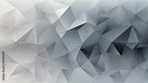 Monochromatic low poly pattern in grayscale,