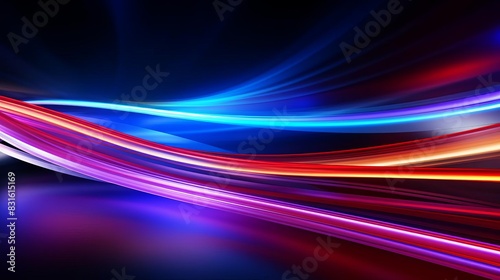 Abstract neon light trails in various colors, ideal for dynamic and visually striking backgrounds