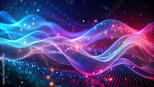 Abstract background design using waving particle technology photo