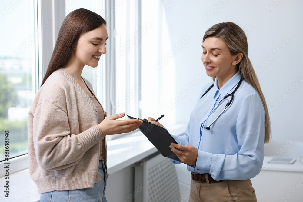 Professional doctor working with patient in hospital Professional doctor working with patient in hospital