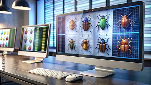 Sleek computer program interface showing software bugs photo