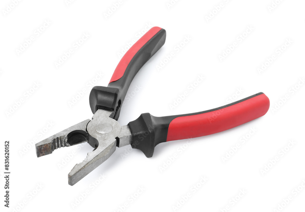 New combination pliers isolated on white. Construction tool New combination pliers isolated on white. Construction tool
