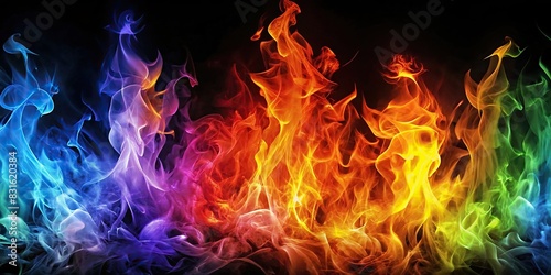 A dynamic design of flames in various colors for a striking wallpaper