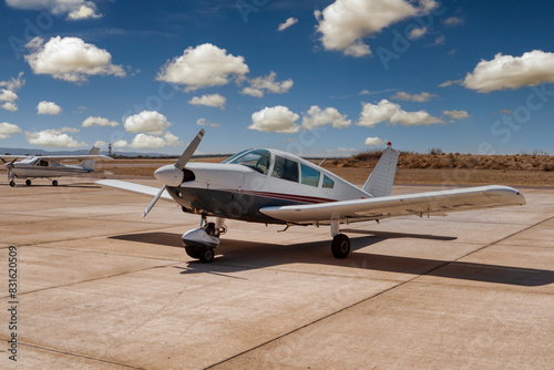 two small planes landed on the airport ready to go