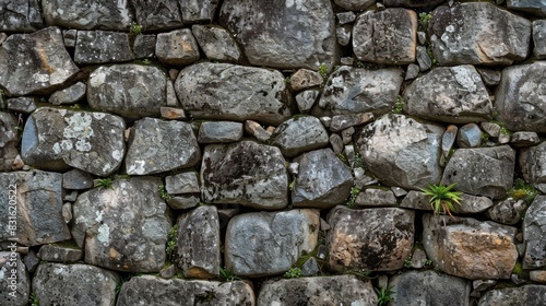 Textures of Stone Walls at Machu Picchu