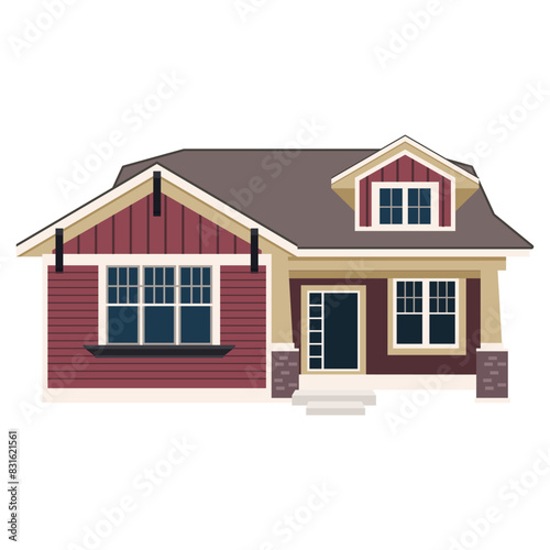 bungalow style house illustration