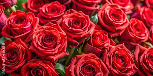 Close-up image of a vibrant bunch of red roses