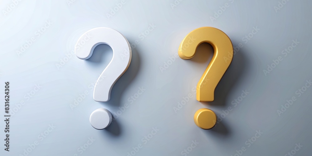 Minimalistic image of question mark and exclamation mark symbols ...
