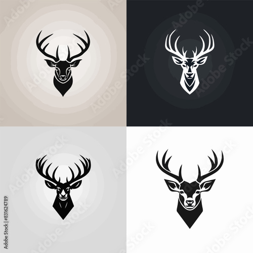 Deer head logo design vector illustration