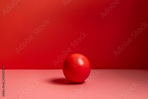 A single ball on a solid color backdrop with copy space