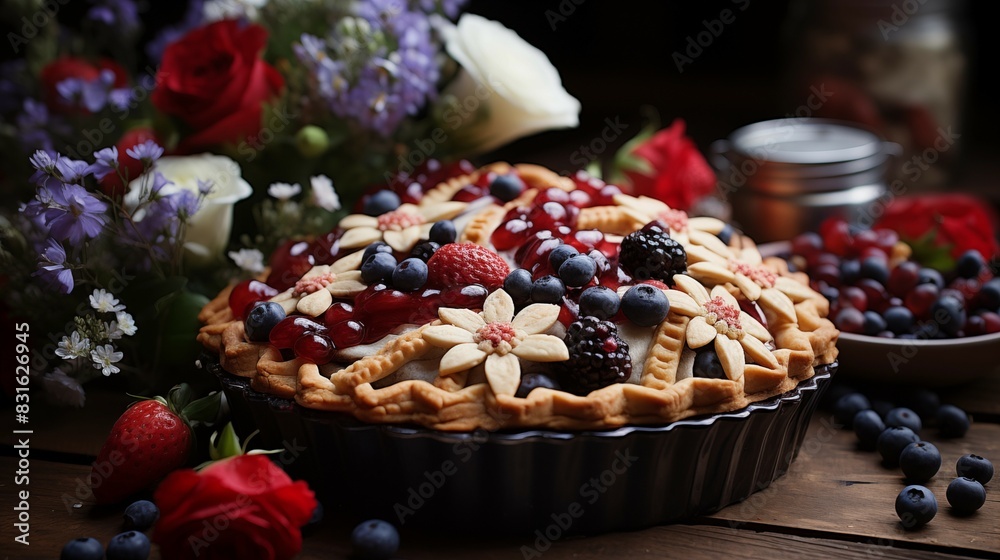 Apple Pie Decorated for American Independence Day (USA) Apple Pie Decorated for American Independence Day (USA)