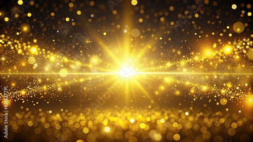 Luxurious yellow particle and sparkle light design on a background