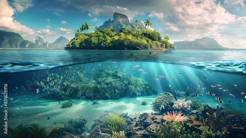 Tropical Island and Underwater Scene  © Ziyan Yang