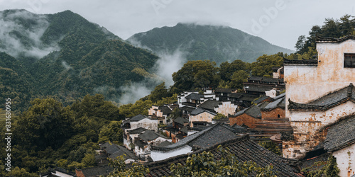 View of the ancient city of the city of wuyuan photo