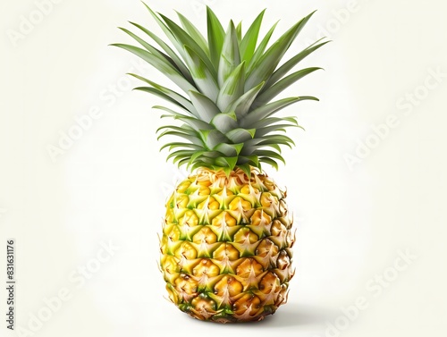 Pineapple  isolate on white background  dicut PNG style