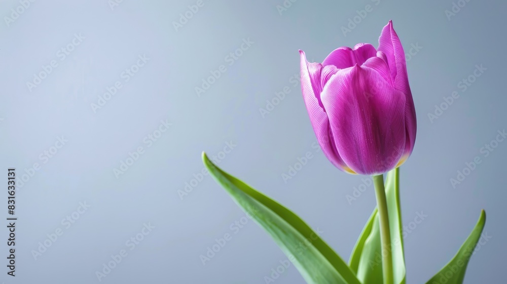 Vibrant pink tulip blossoms against soft, pastel background Vibrant pink tulip blossoms against soft, pastel background