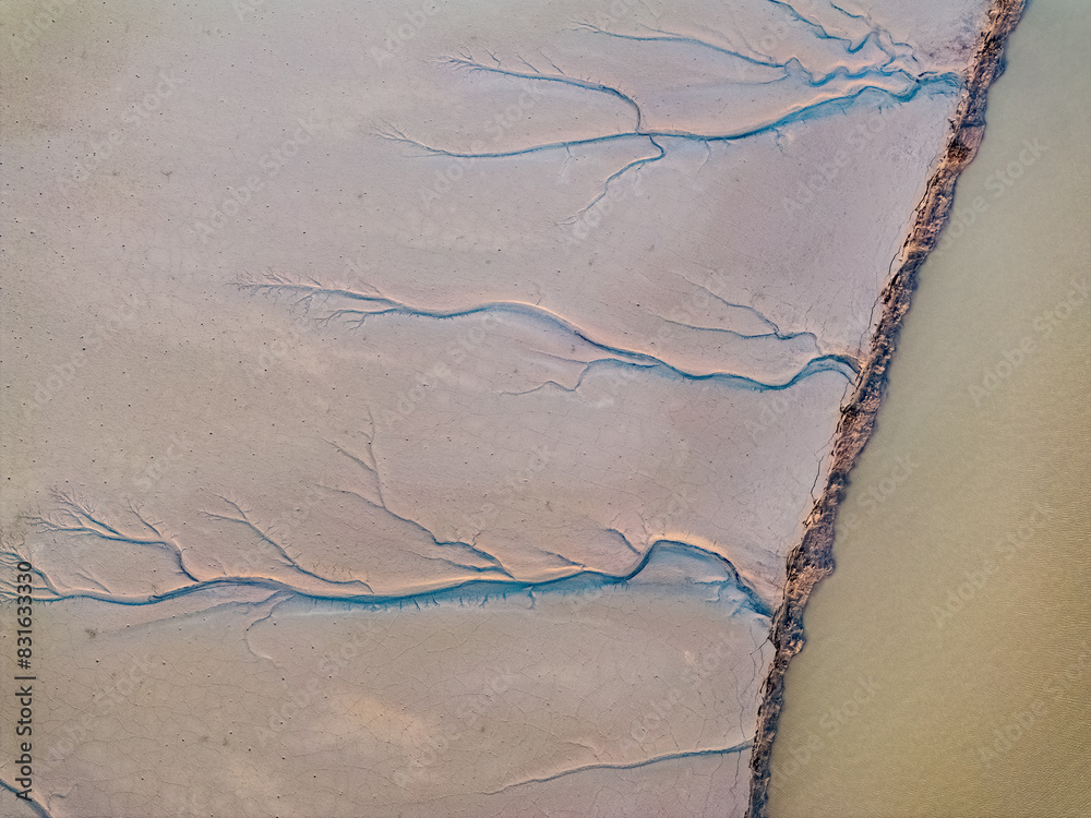 Obraz premium Close-up of mudflat texture.