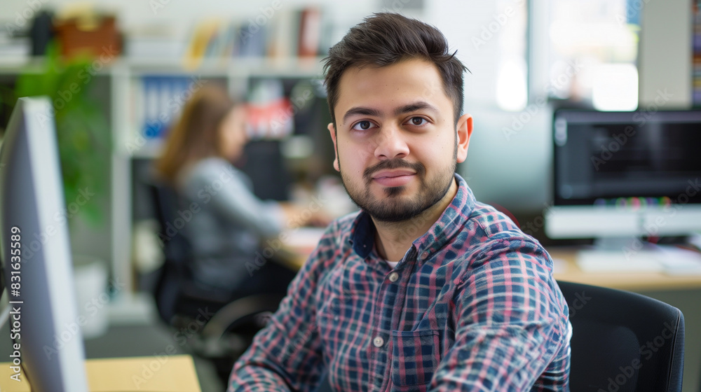 portrait of a male software engineering working in a modern office portrait of a male software engineering working in a modern office