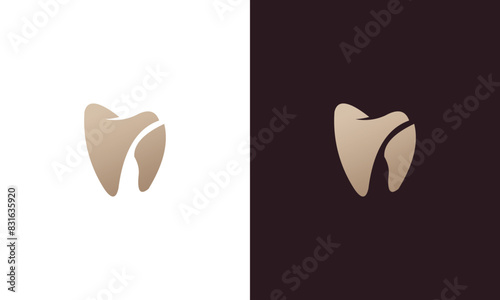 abstract dental monogram logo design vector