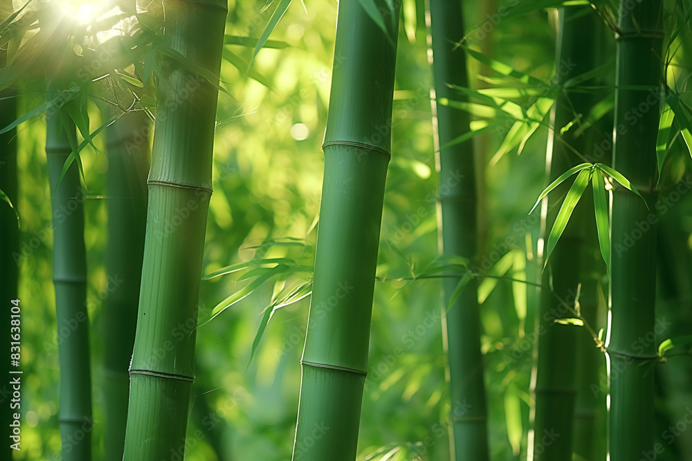 Fototapeta premium 光の差し込む竹林