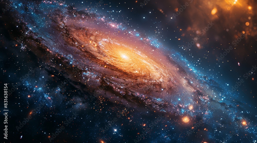 a spiral galaxy with a bright center surrounded by stars a spiral galaxy with a bright center surrounded by stars