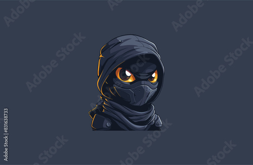 Ninja logo design template vector illustration