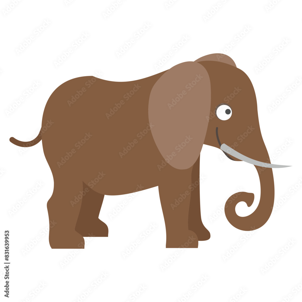 Obraz premium Elephant vector art cartoon illustration, png transparent background