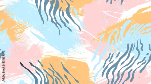 seamless pattern pastel colors hand-drawn giraffe spots