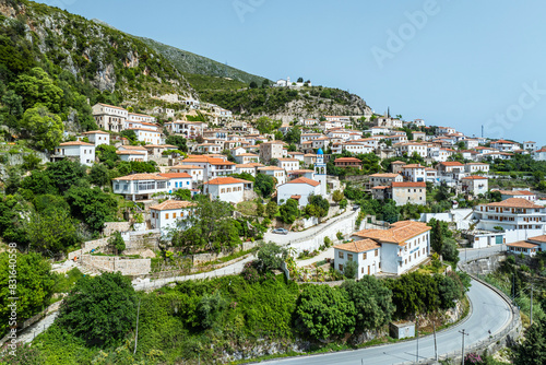 Dhermi from a drone, Village in Ceraunian Mountains, Albania photo