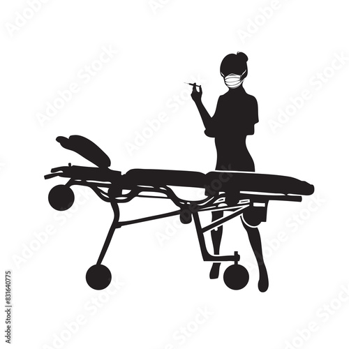 Nurse and stretcher for Emergency