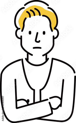 定番　伝わる 人物イラスト　感心する男性　20代30代40代