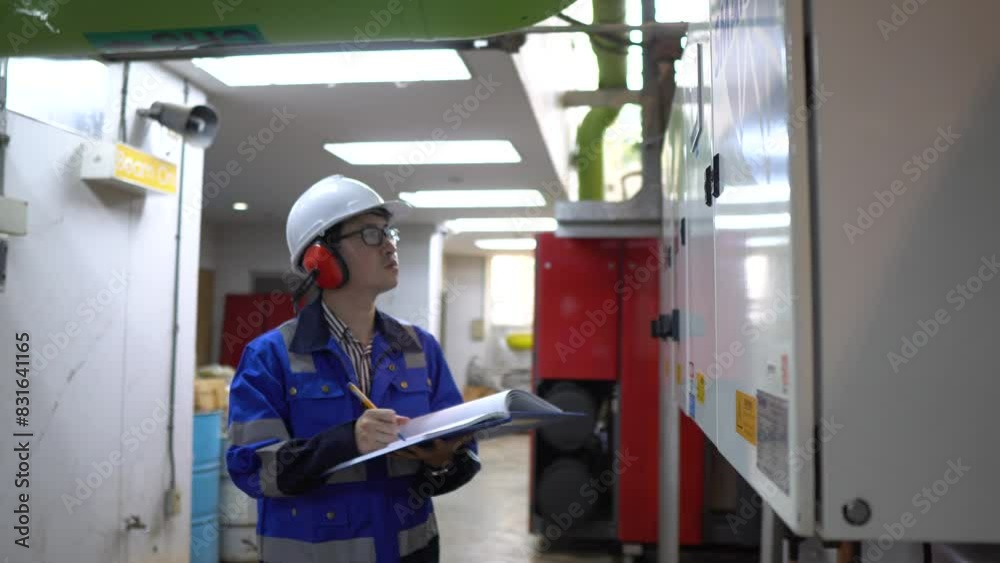 Engineer working in a room with steel pipes for cooling in a factory,constructing and checking development of a small business hall,Machine Maintenance Technician
Engineer working in a room with steel pipes for cooling in a factory,constructing and checking development of a small business hall,Machine Maintenance Technician