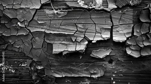Detailed view of damaged wooden surfaces