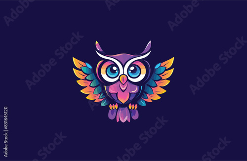 Owl logo design template vector illustration