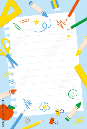 vector background with a set of back to school icons for banners, cards, flyers, social media wallpapers, etc.