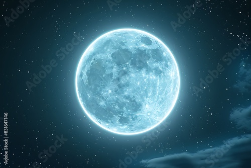 Luminous full moon emoji with a halo