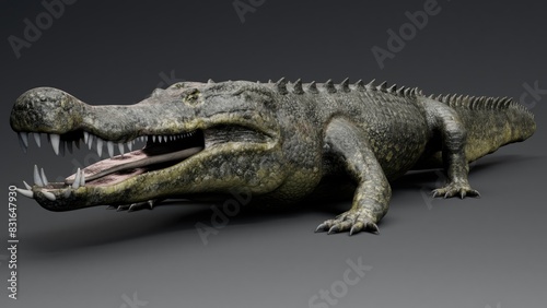 Deinosuchus Big Crocodile Model of background, 3d rendering
