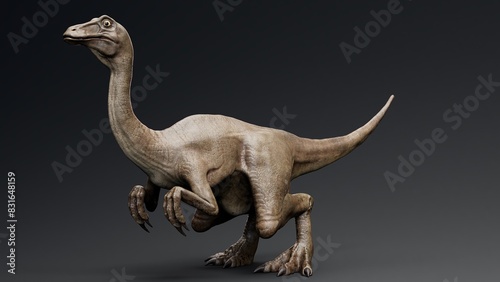 Gallimimus Model of background  3d rendering